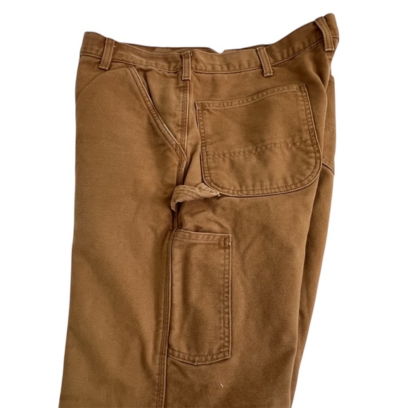Carhartt Work Pants Carpenter Tan Brown Flannel Lined Size Waist 34" Inseam 31" - Picture 5 of 8